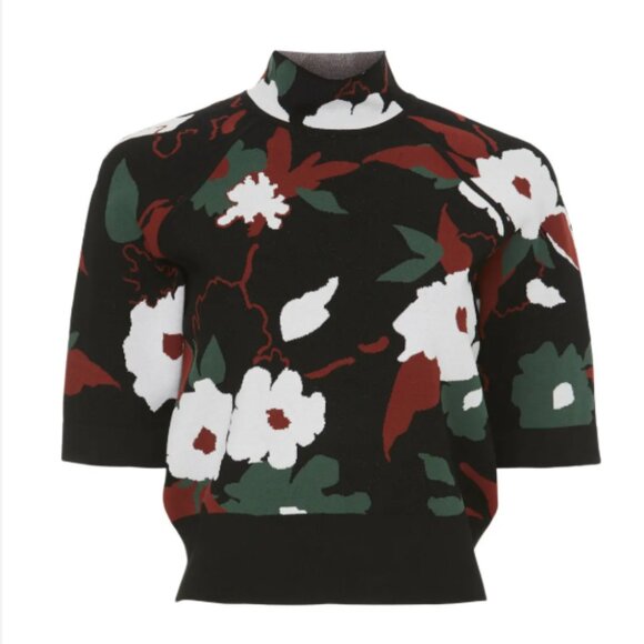 Multi-Color Floral Knit Turtleneck Shirt by Tanya Taylor - The "Rachel Sweater" - Picture 1 of 4